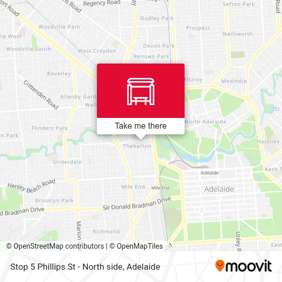 Mapa Stop 5 Phillips St - North side