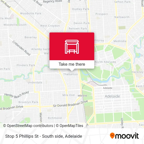 Mapa Stop 5 Phillips St - South side