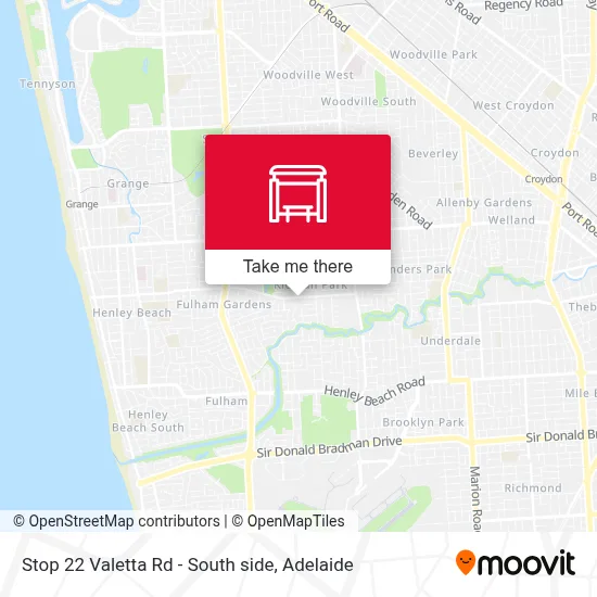 Mapa Stop 22 Valetta Rd - South side