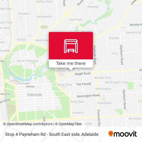 Mapa Stop 4 Payneham Rd - South East side