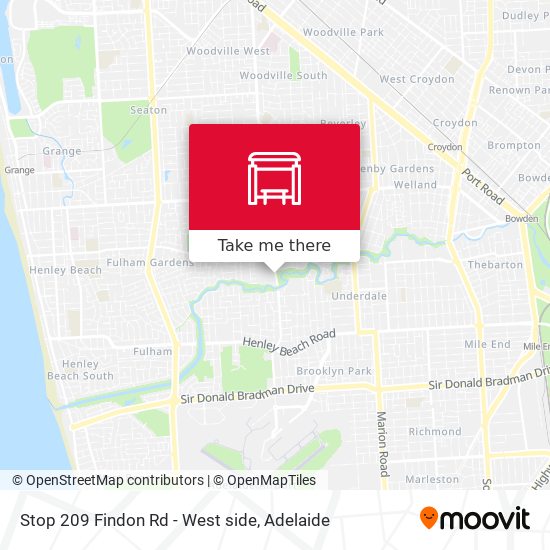 Stop 209 Findon Rd - West side map