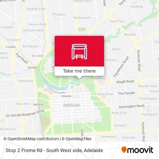 Stop 2 Frome Rd - South West side map