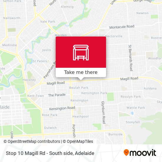 Stop 10 Magill Rd - South side map