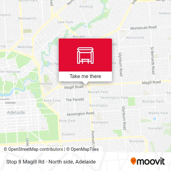 Mapa Stop 8 Magill Rd - North side