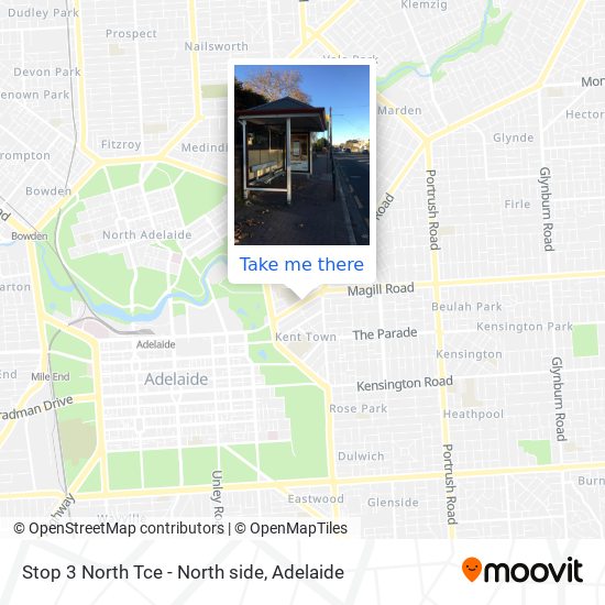 Stop 3 North Tce - North side map