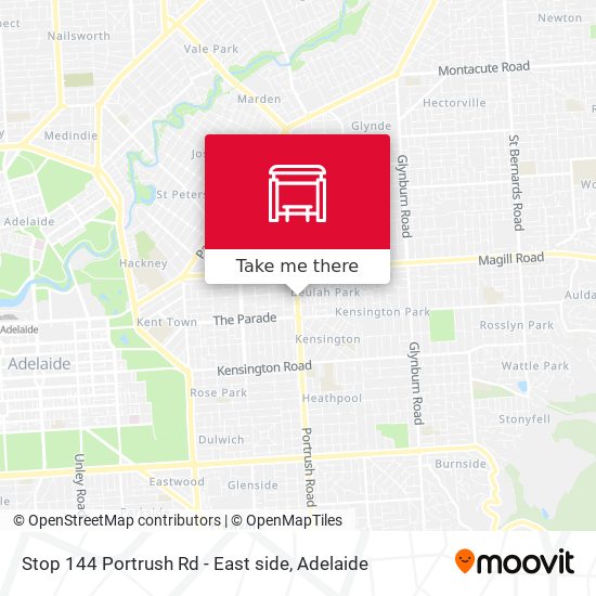 Stop 144 Portrush Rd - East side map