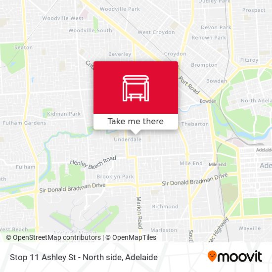 Stop 11 Ashley St - North side map