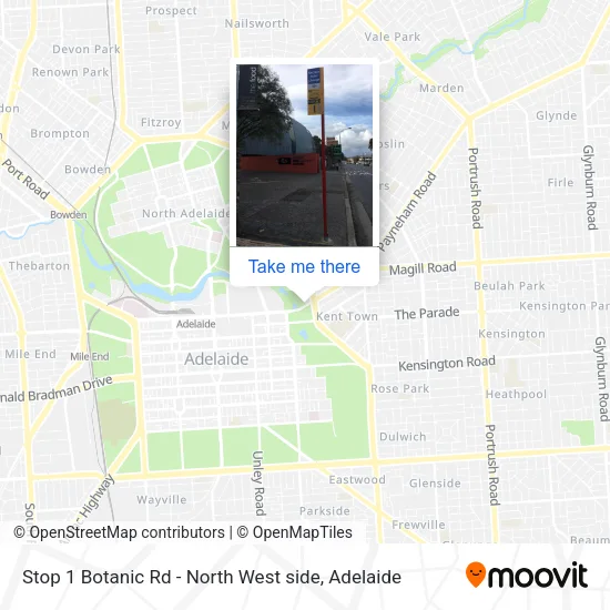 Stop 1 Botanic Rd - North West side map