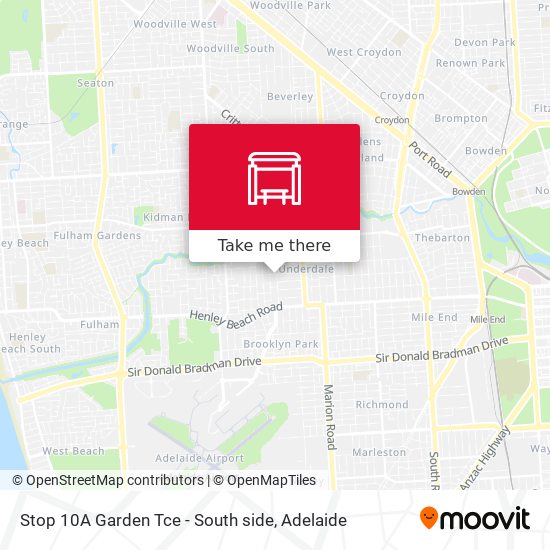 Stop 10A Garden Tce - South side map
