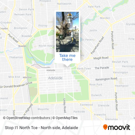 Stop I1 North Tce - North side map