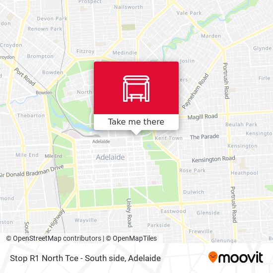 Stop R1 North Tce - South side map