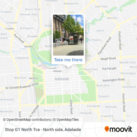 Mapa Stop G1 North Tce - North side