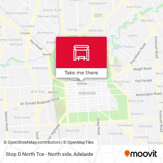 Mapa Stop D North Tce - North side