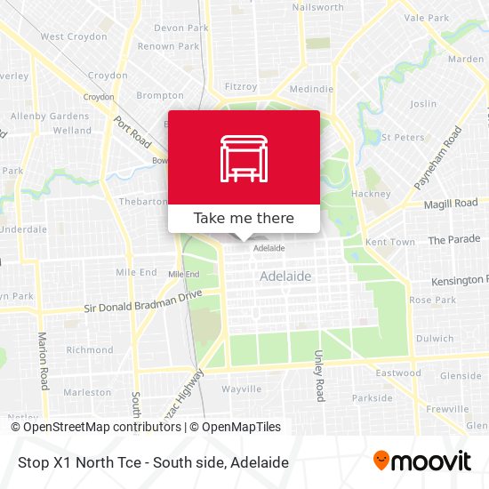 Mapa Stop X1 North Tce - South side