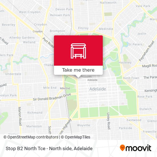 Stop B2 North Tce - North side map