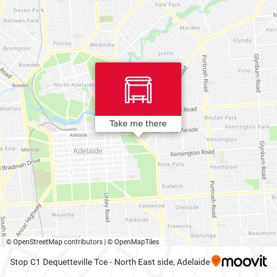 Stop C1 Dequetteville Tce - North East side map