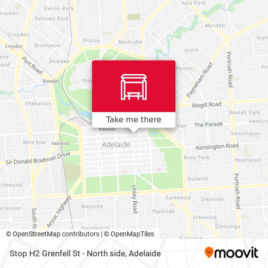 Stop H2 Grenfell St - North side map