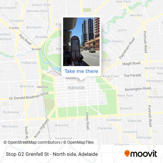 Stop G2 Grenfell St - North side map