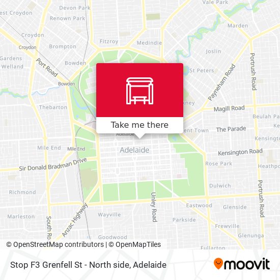 Stop F3 Grenfell St - North side map