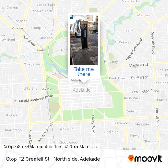 Mapa Stop F2 Grenfell St - North side