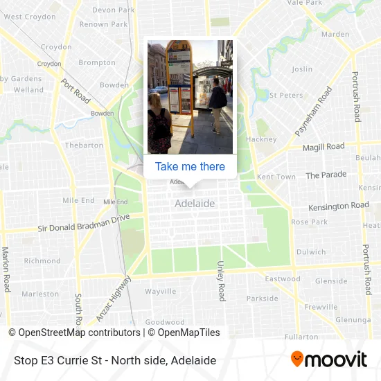Mapa Stop E3 Currie St - North side