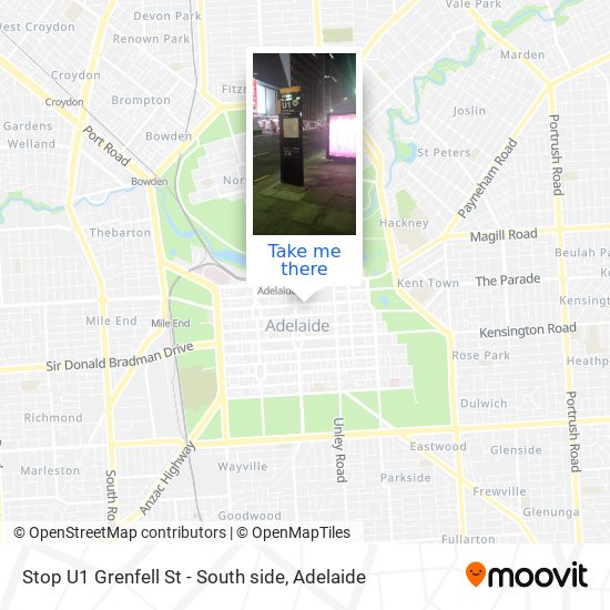 Mapa Stop U1 Grenfell St - South side