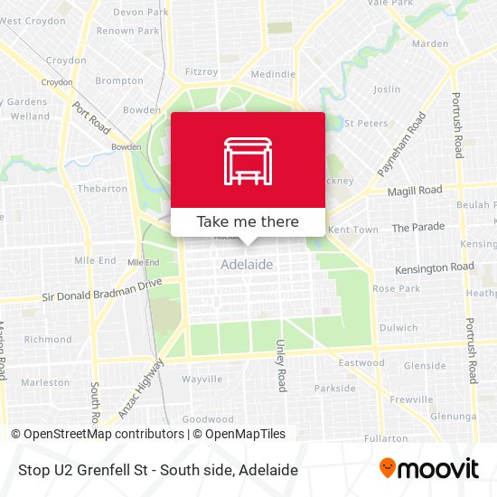 Stop U2 Grenfell St - South side map