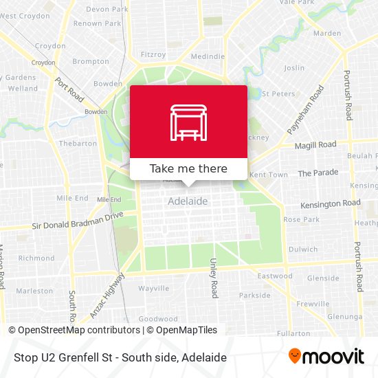 Mapa Stop U2 Grenfell St - South side