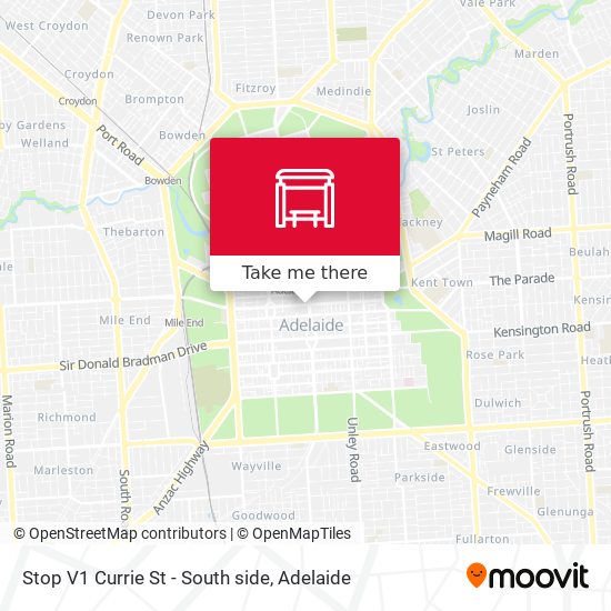 Mapa Stop V1 Currie St - South side