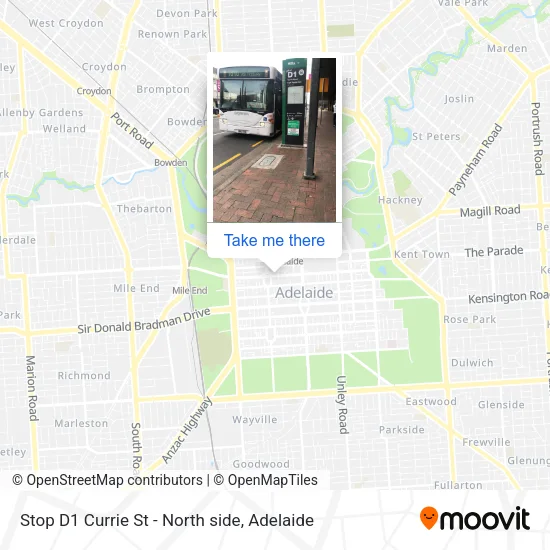 Stop D1 Currie St - North side map