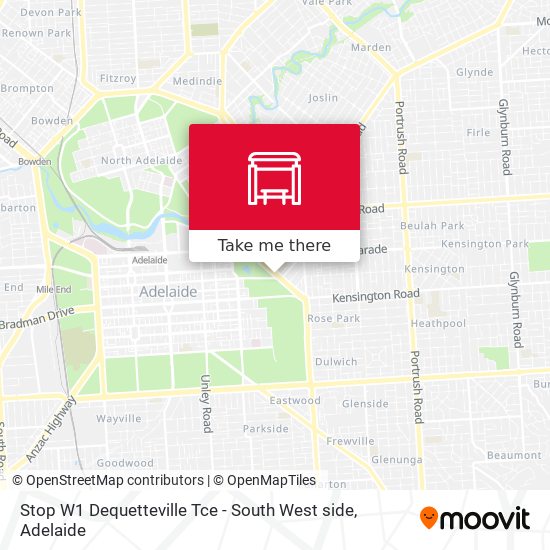 Mapa Stop W1 Dequetteville Tce - South West side