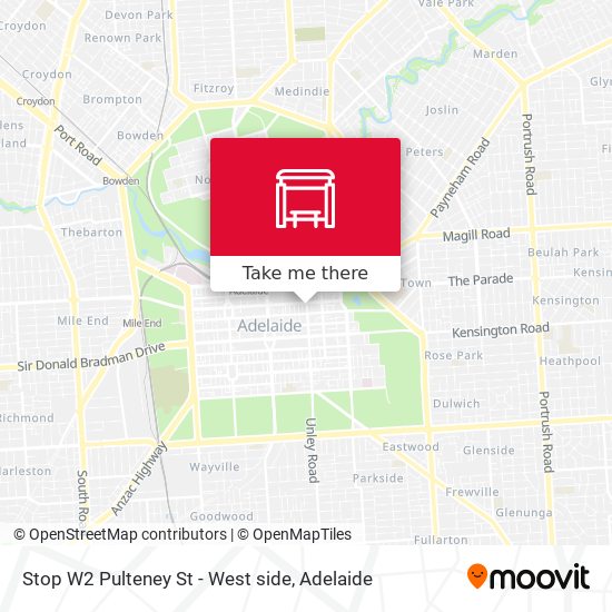 Mapa Stop W2 Pulteney St - West side