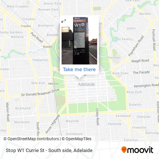 Mapa Stop W1 Currie St - South side