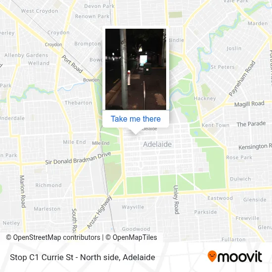 Mapa Stop C1 Currie St - North side