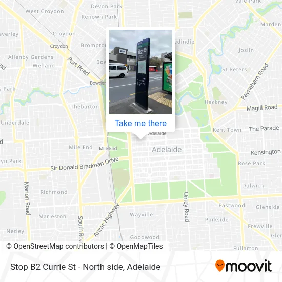 Mapa Stop B2 Currie St - North side