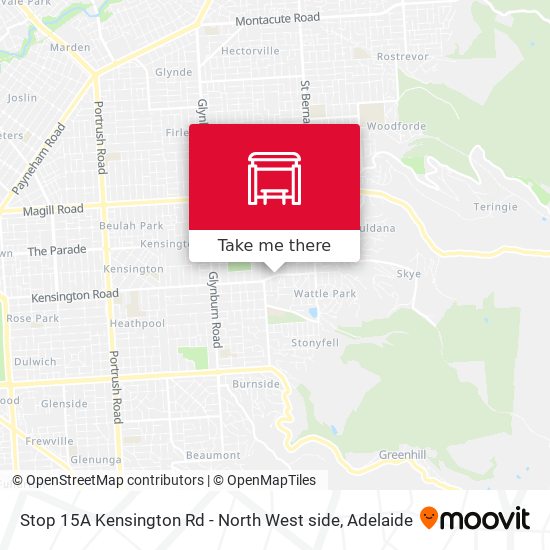 Stop 15A Kensington Rd - North West side map