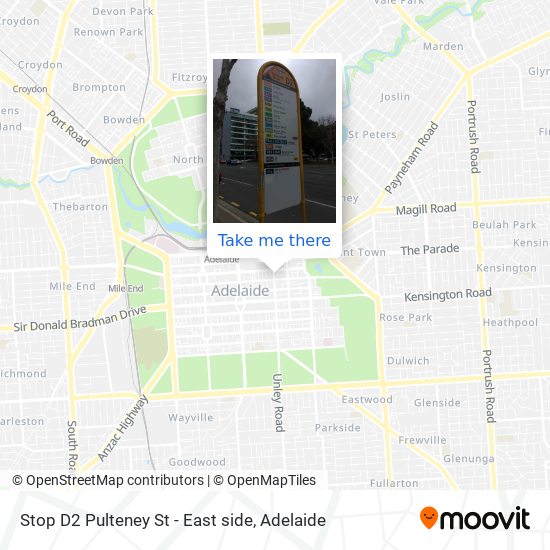 Stop D2 Pulteney St - East side map