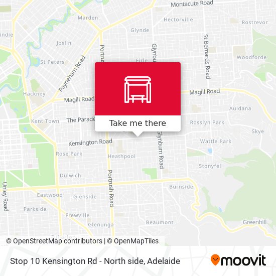 Mapa Stop 10 Kensington Rd - North side