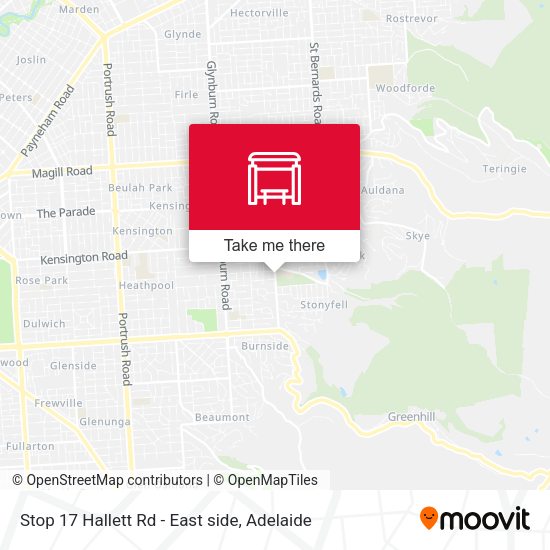 Stop 17 Hallett Rd - East side map
