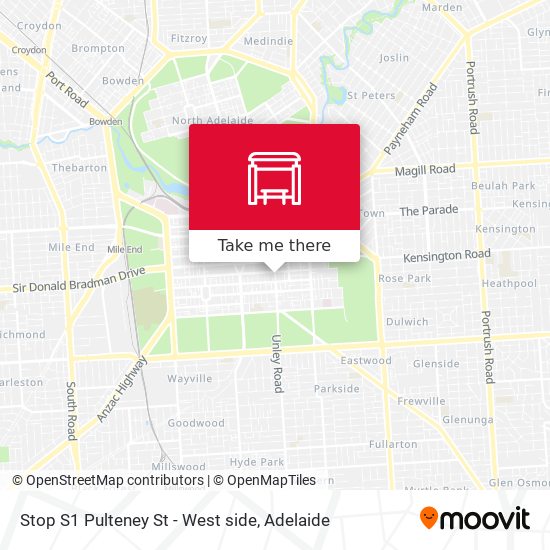 Stop S1 Pulteney St - West side map