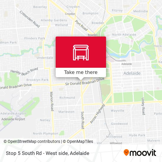 Stop 5 South Rd - West side map