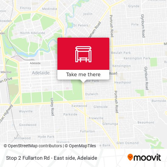 Stop 2 Fullarton Rd - East side map