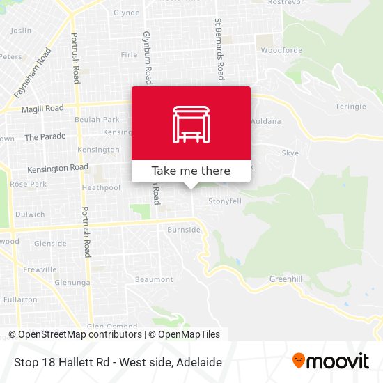 Stop 18 Hallett Rd - West side map