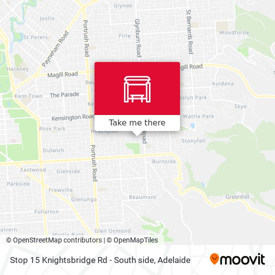 Stop 15 Knightsbridge Rd - South side map