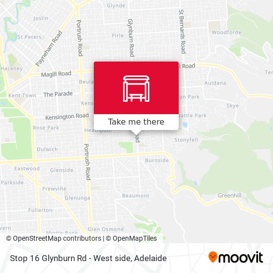 Stop 16 Glynburn Rd - West side map