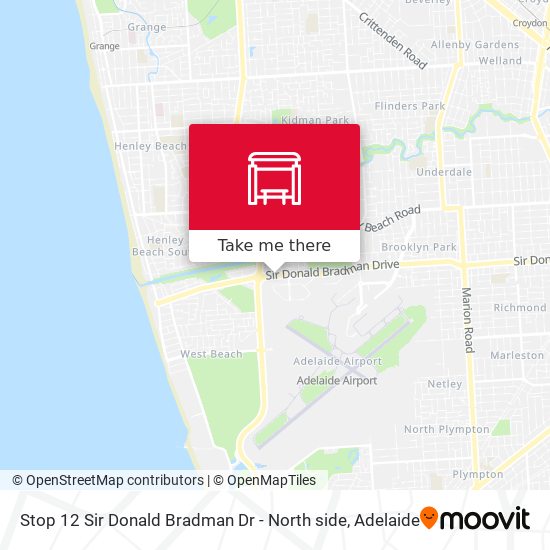 Stop 12 Sir Donald Bradman Dr - North side map