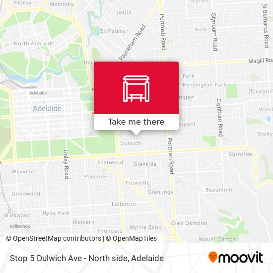 Stop 5 Dulwich Ave - North side map