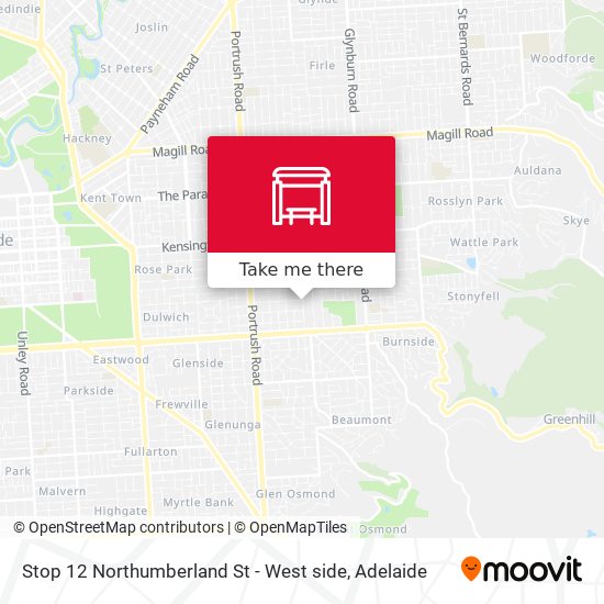 Stop 12 Northumberland St - West side map