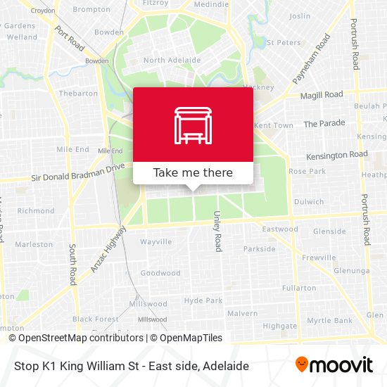 Mapa Stop K1 King William St - East side