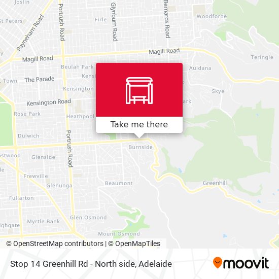 Stop 14 Greenhill Rd - North side map